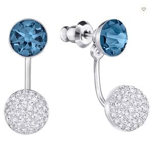 Swarovski Blue and Crystal Pave Earrings